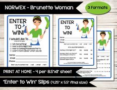 236x182 Enter To Win Sign Raffle Ticket Drawing Slip Door Prize