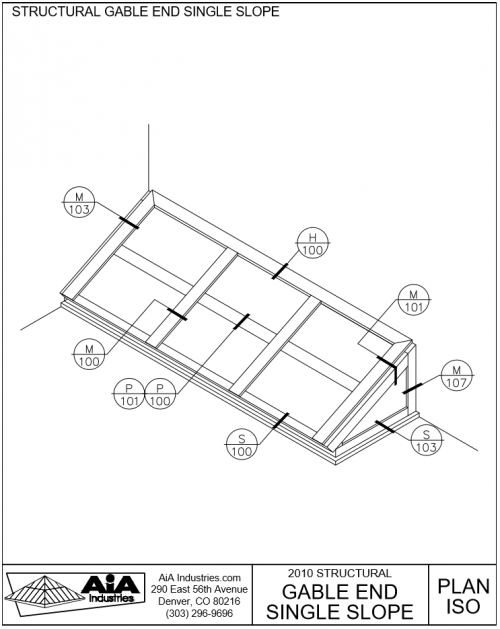 500x629 Structural Gable End Single Slope Skylight Detailed Drawings