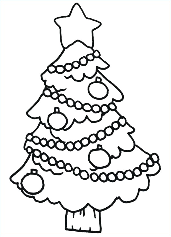 600x831 Small Christmas Tree With Bulb Coloring Page