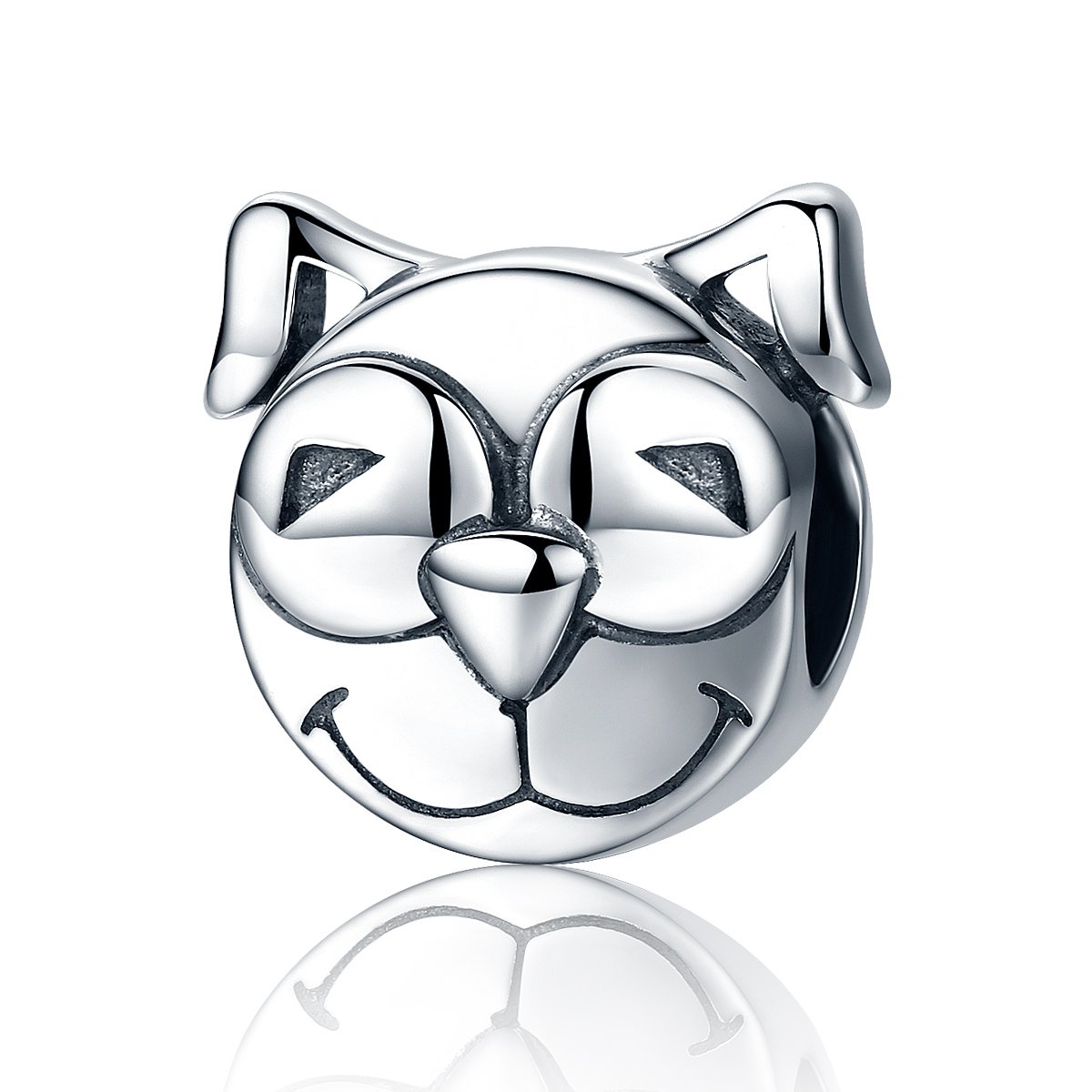 1200x1200 925 Sterling Silver Cute Little Smile Dog Doggy Animal Face Charm