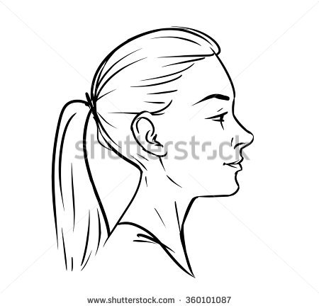 450x435 Pictures Drawing Woman Face Side View,