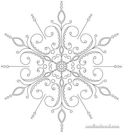400x430 Snowflake Hand Embroidery Pattern Mandala Garabatos