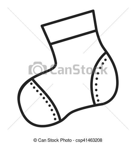 450x470 Silhouette Of Baby Sock Icon Over White Background. Vector