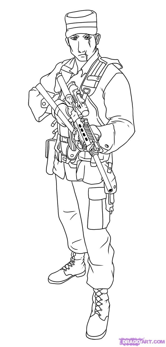700x1459 Soldier Drawing For Kids How To Draw A Soldier, Step By Step