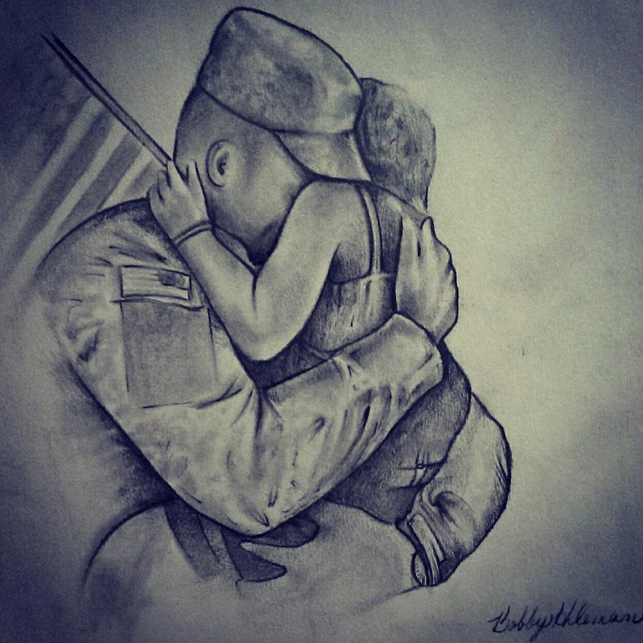 900x900 Daughter Of A Soldier Drawing By Bobby Hileman