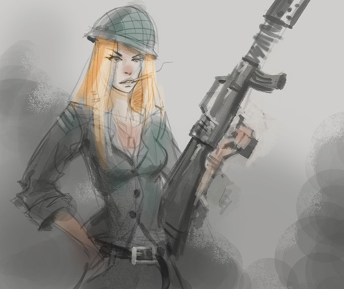 500x420 How To Draw Woman Soldier
