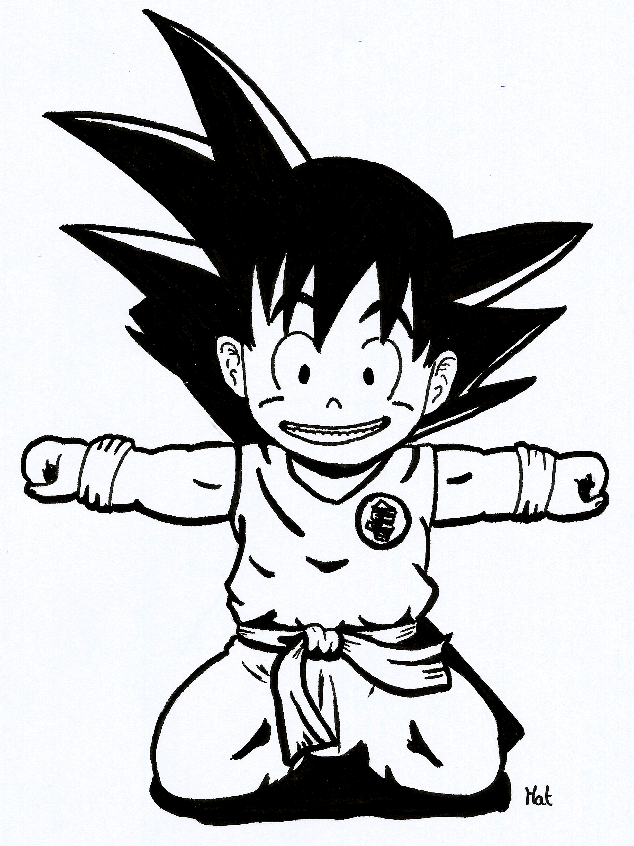 2466x3288 Son Goku (Dragon Ball) Drawing Mat