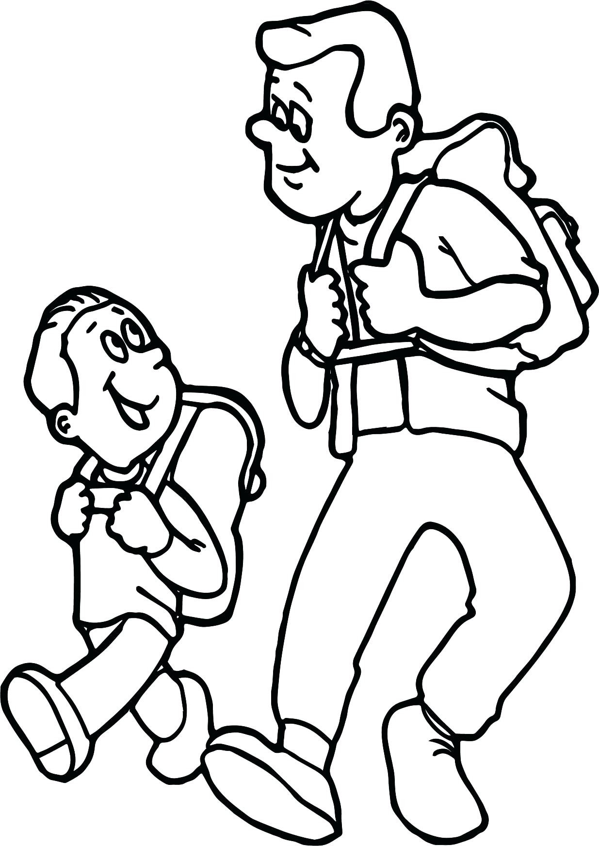 1235x1744 Father And Son Coloring Pages Camping Kids Page Themed Sheets