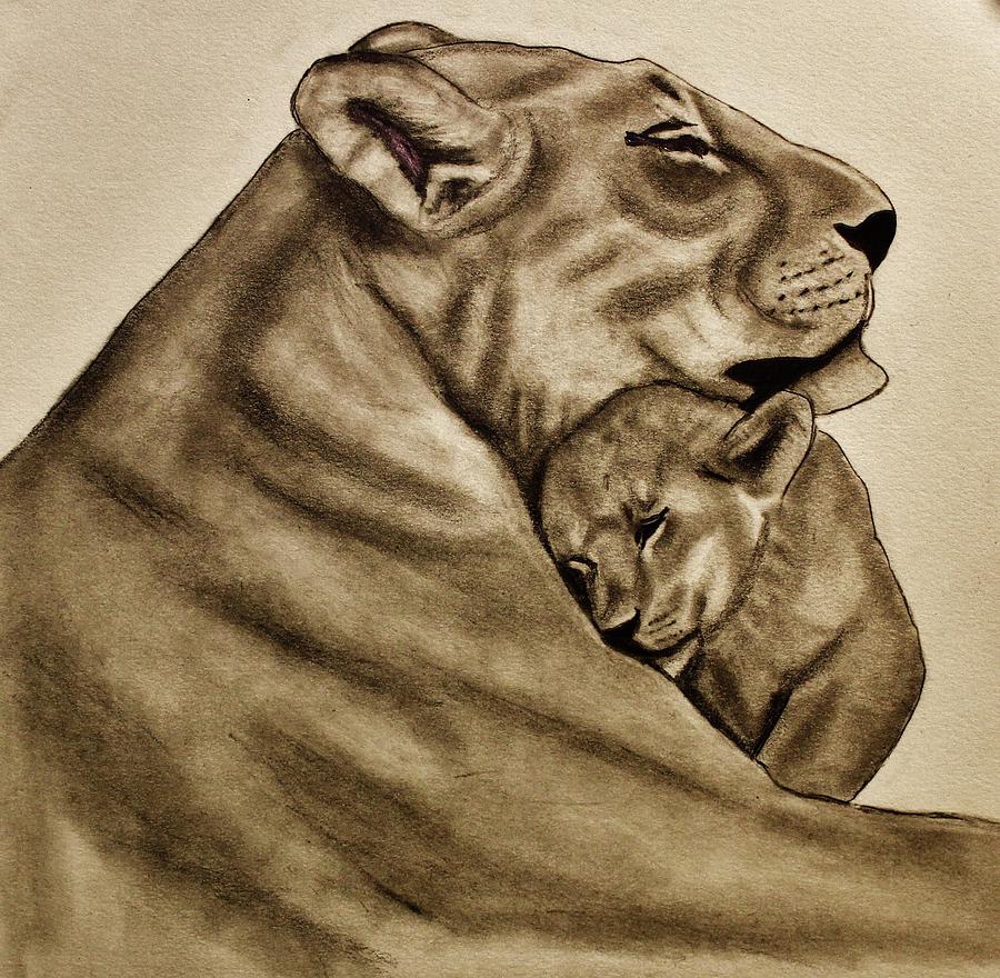 900x880 Mother And Son Drawing By Michael Cross