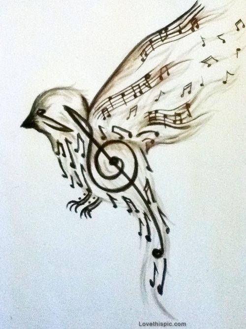 500x667 Song Bird Music Art Bird Drawing Notes Sing Sketch Music To My