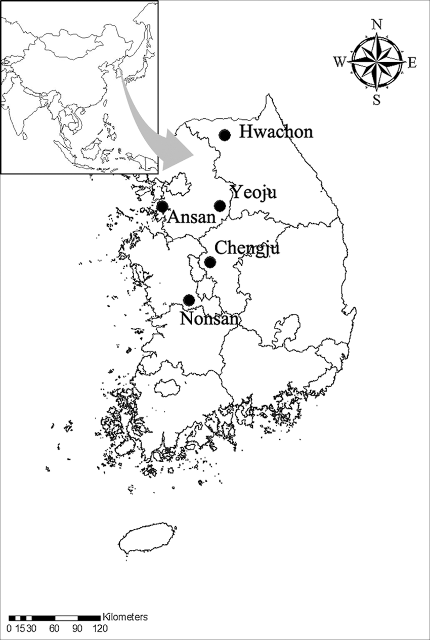 850x1265 Locations Of Mosquito Collection In South Korea. Mosquitoes Were