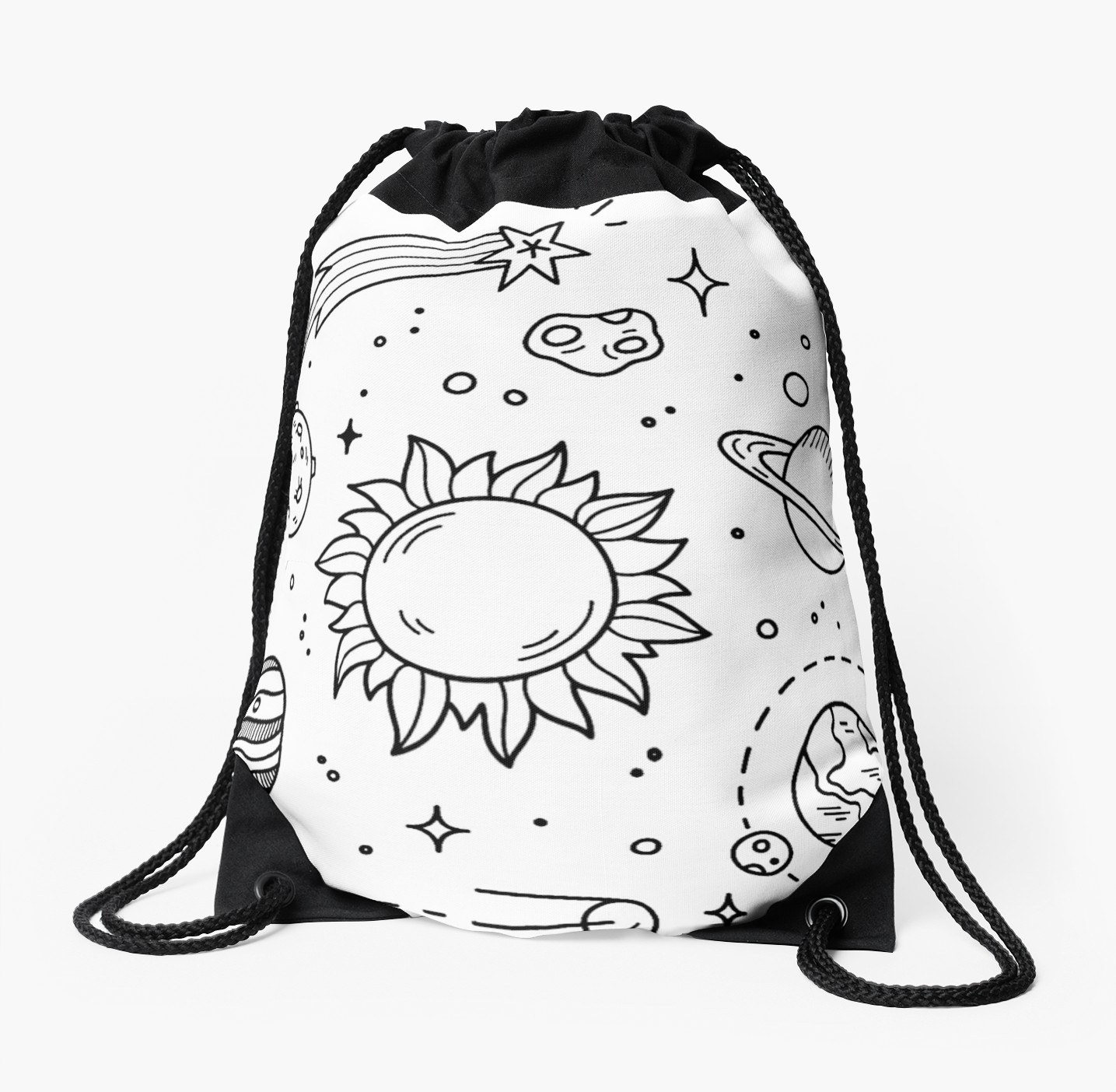 1435x1404 Space Tumblr Drawing Drawstring Bags By Glennstevens Redbubble