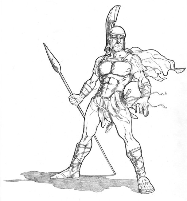 609x654 Spartan Warrior, In Jeff West's Book And Web Illustrations Comic