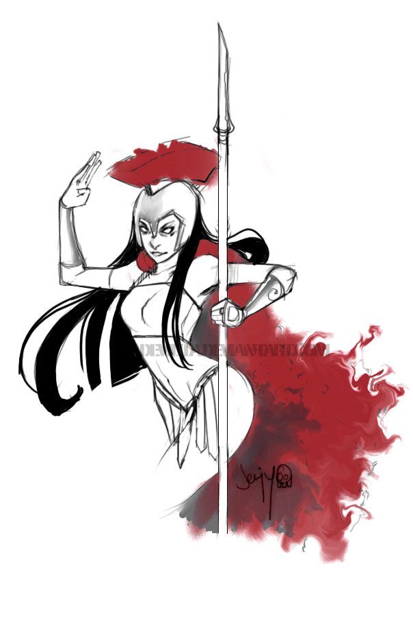 604x912 Spartan Warrior By Jenjyart