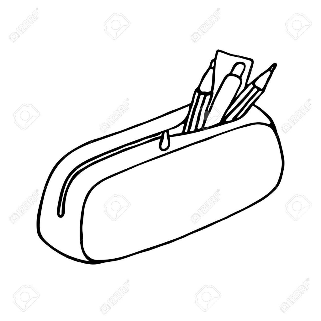 1024x1024 Introducing Pencil Case Coloring Pages Box Drawing At Getdrawings