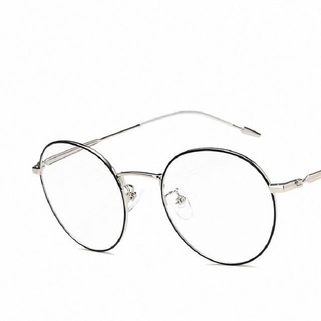 640x640 New Fashion Metal Glasses Frame Men Women Plain Glass Spectacles