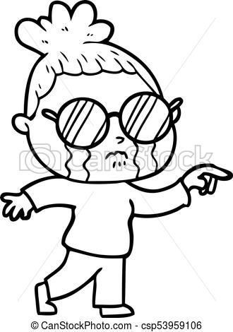 330x470 Cartoon Crying Woman Wearing Spectacles Vector Clipart