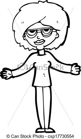 273x470 Cartoon Woman Wearing Spectacles Clipart Vector