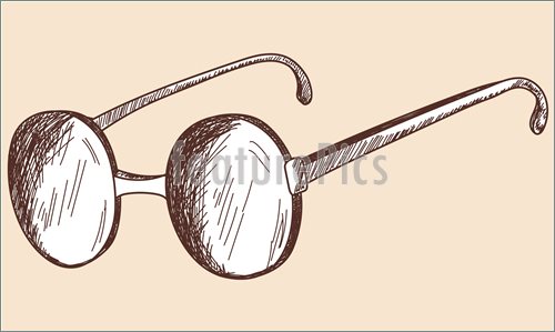 500x299 Old Spectacles Sketch Stock Illustration I4116143