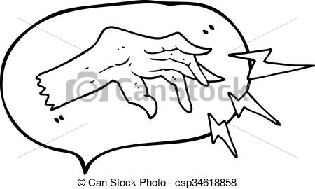 450x270 Freehand Drawn Speech Bubble Cartoon Hand Casting Spell Clipart