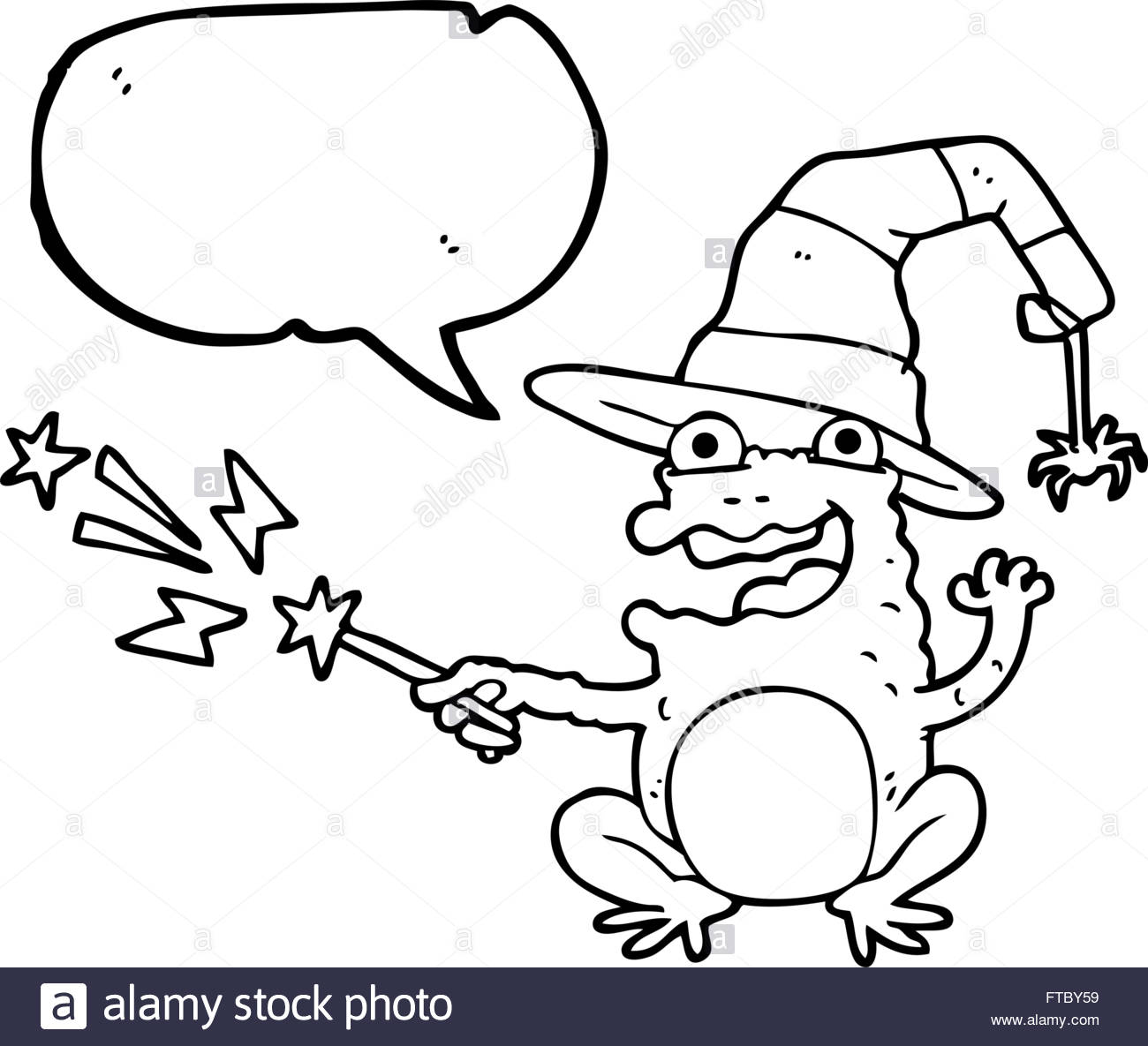 1300x1185 Freehand Drawn Speech Bubble Cartoon Toad Casting Spell Stock