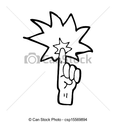 450x470 Cartoon Hand Casting Spell Stock Illustration