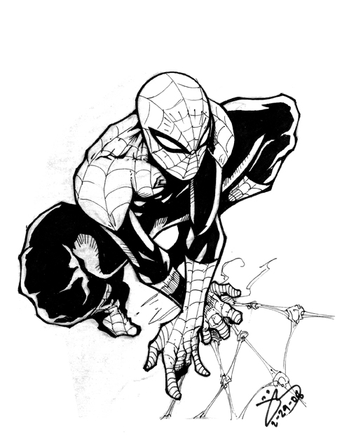 Spiderman Hanging Upside Down Drawing at GetDrawings | Free download