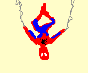 300x250 Spider Man Hanging Upside Down