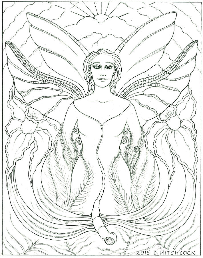 711x900 Spirit Guide Deidre Drawing By Debra A Hitchcock