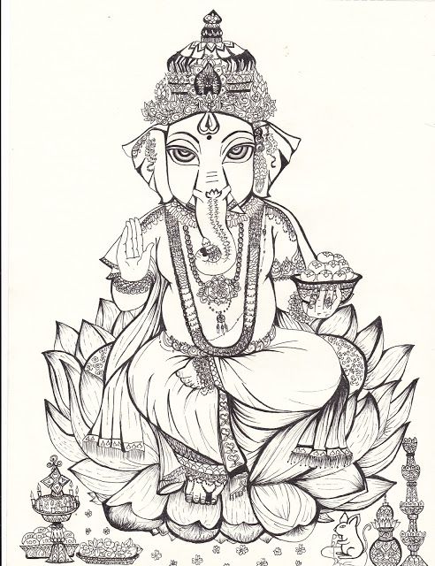 492x640 Angel Hand Ganesha Spiritual Drawing