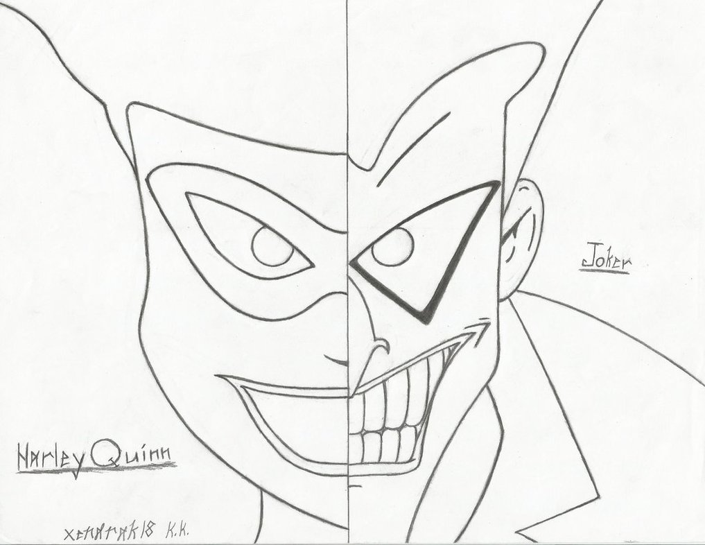 1017x786 Harley Quinn And Joker Split Screen By Xendrak18