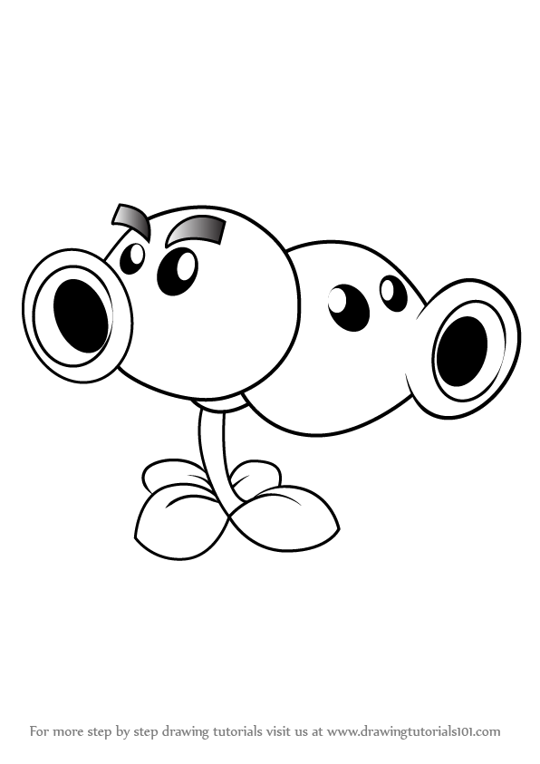 596x843 Learn How To Draw Split Pea From Plants Vs. Zombies (Plants Vs