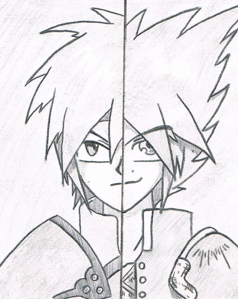 797x1002 Matt And Darrek Split Face Drawing By Sebastiansdoodles