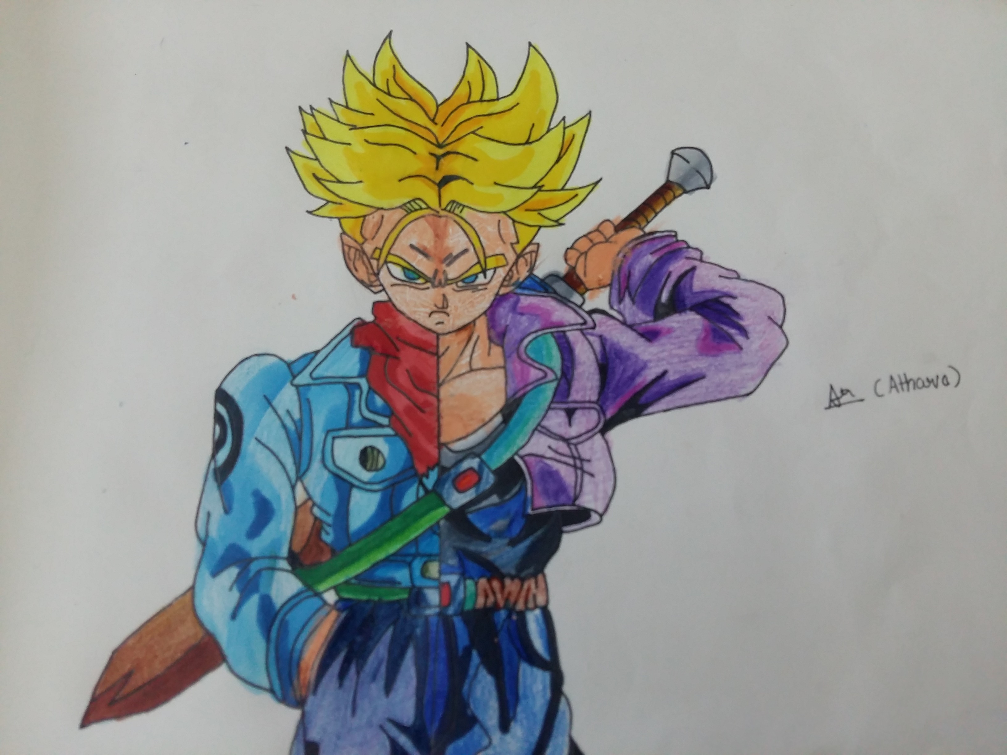 3264x2448 Hi Guys!! Check Out My New Future Trunks Split Drawing