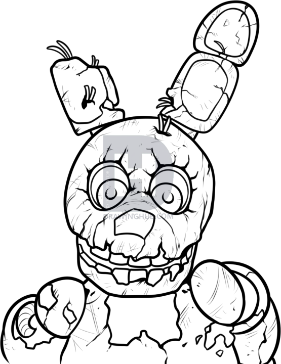 555x720 How To Draw Springtrap From Five Nights At Freddys 3, Step By Step