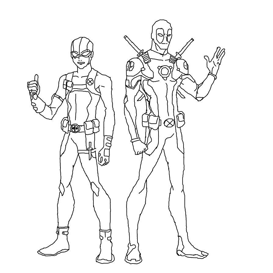 894x894 Collection Of Deadpool Full Body Drawing High Quality, Free