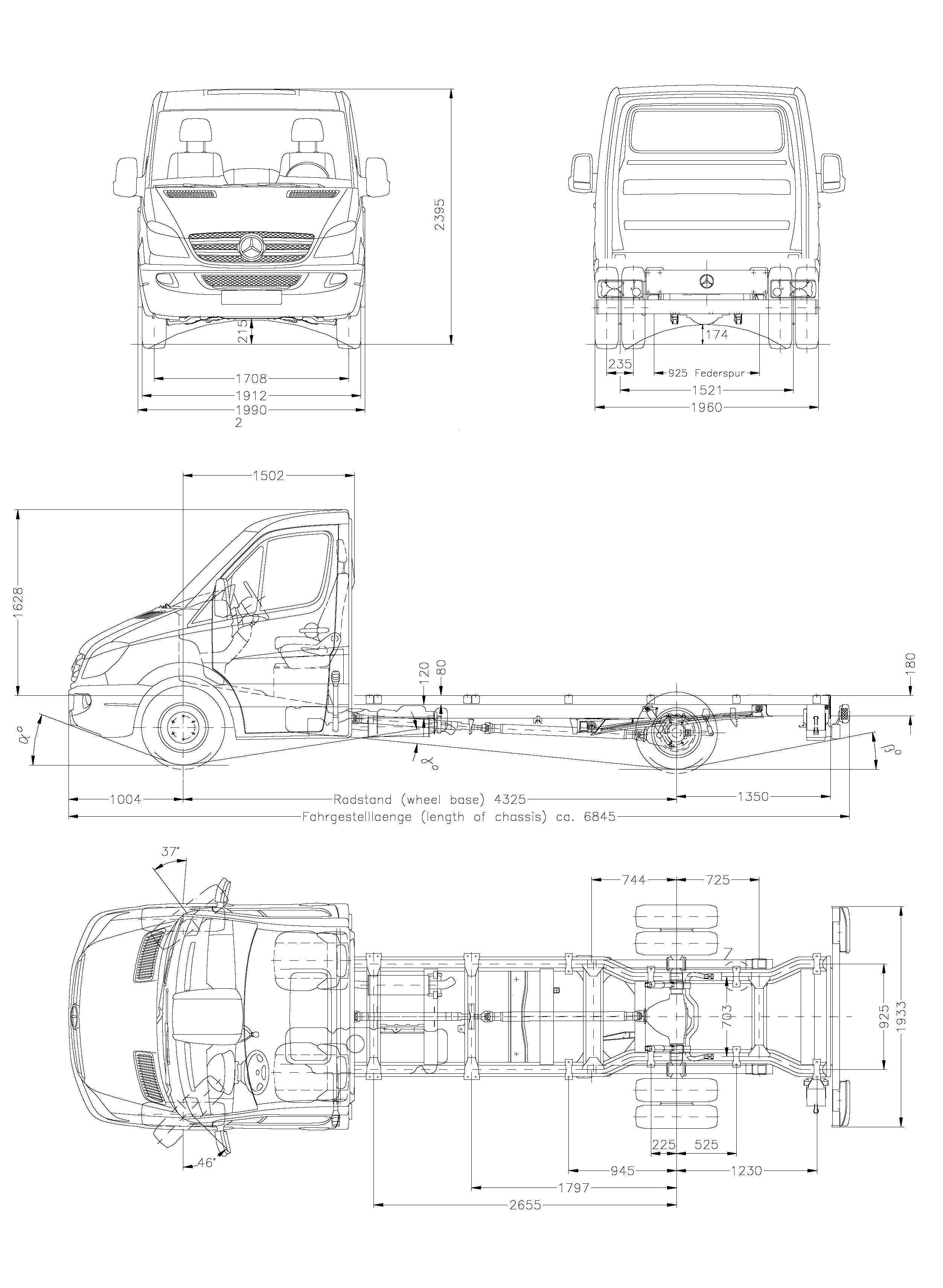 2505x3421 Mercedes Benz Sprinter 2006 Blueprint