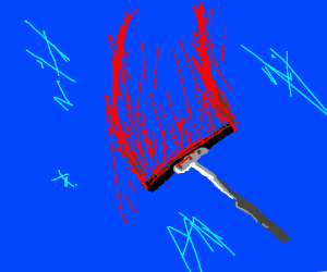 300x250 Cleaning Blood In A Window Using A Squeegee