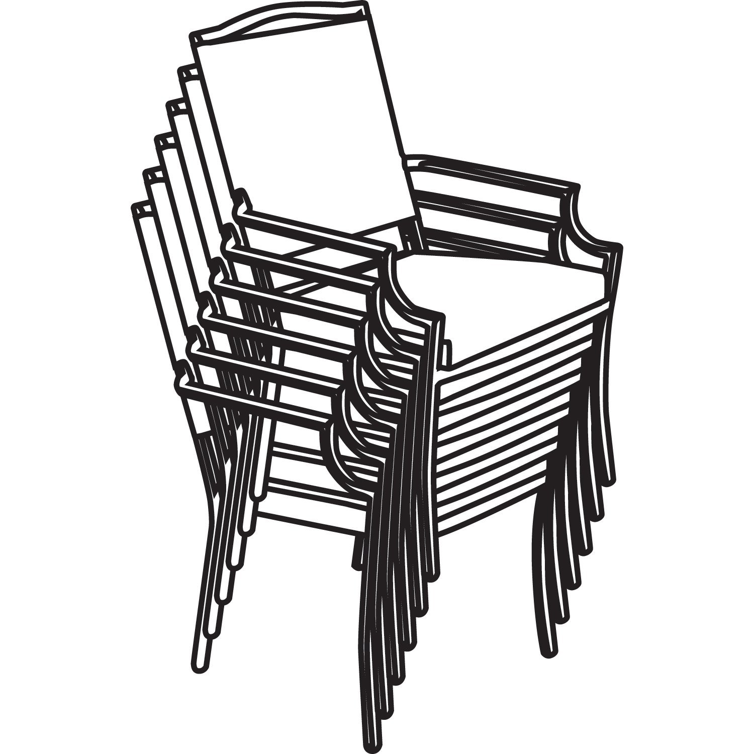 1500x1500 Stacked Chairs Clipart