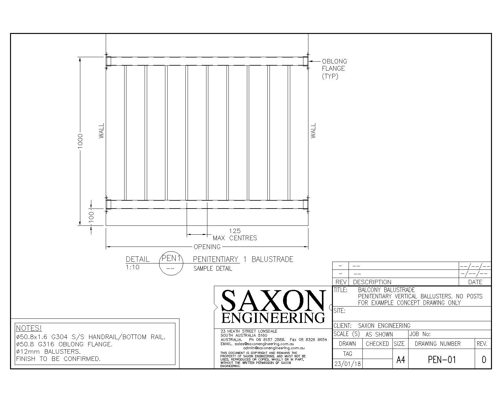 1600x1280 Handrail And Balustrade Drawings Saxon Engineering