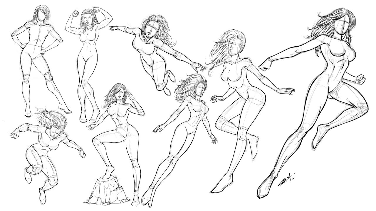 1280x720 Drawing Women Poses