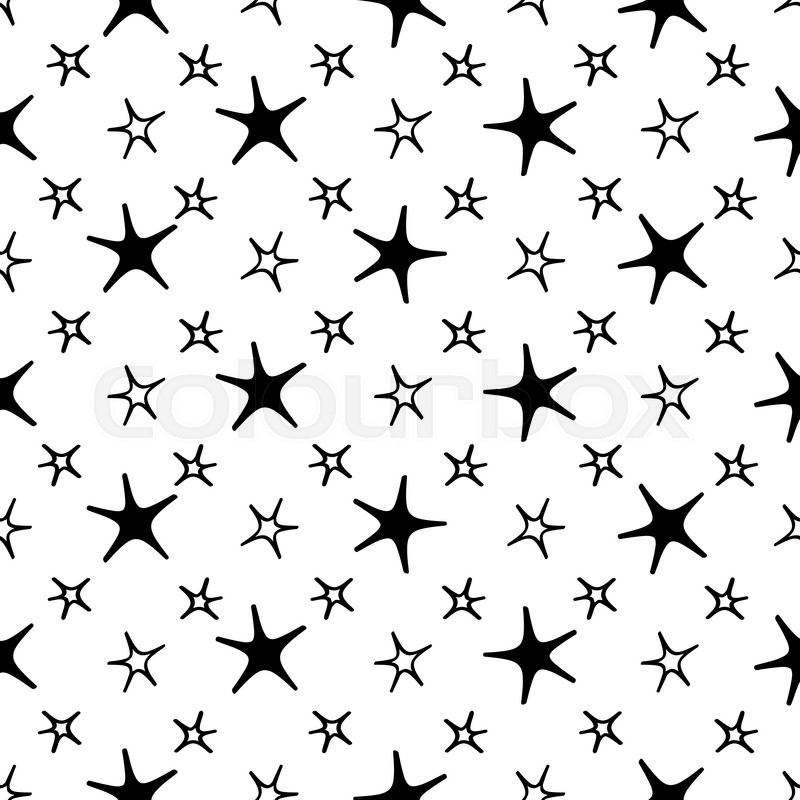 800x800 Seamless Black And White Stars And Moon Baby Night Background