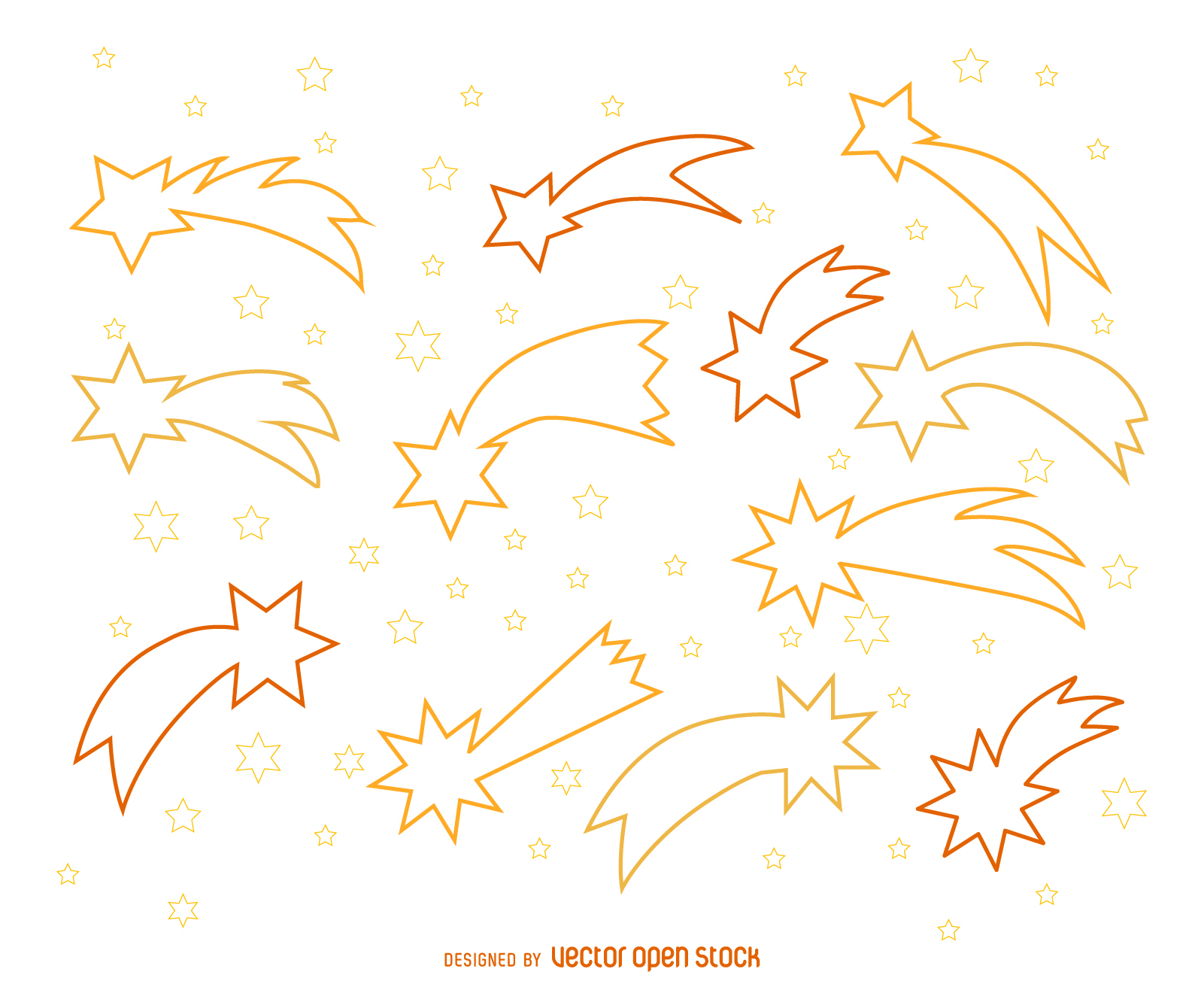1601x1312 Shooting Stars Outline Illustrations