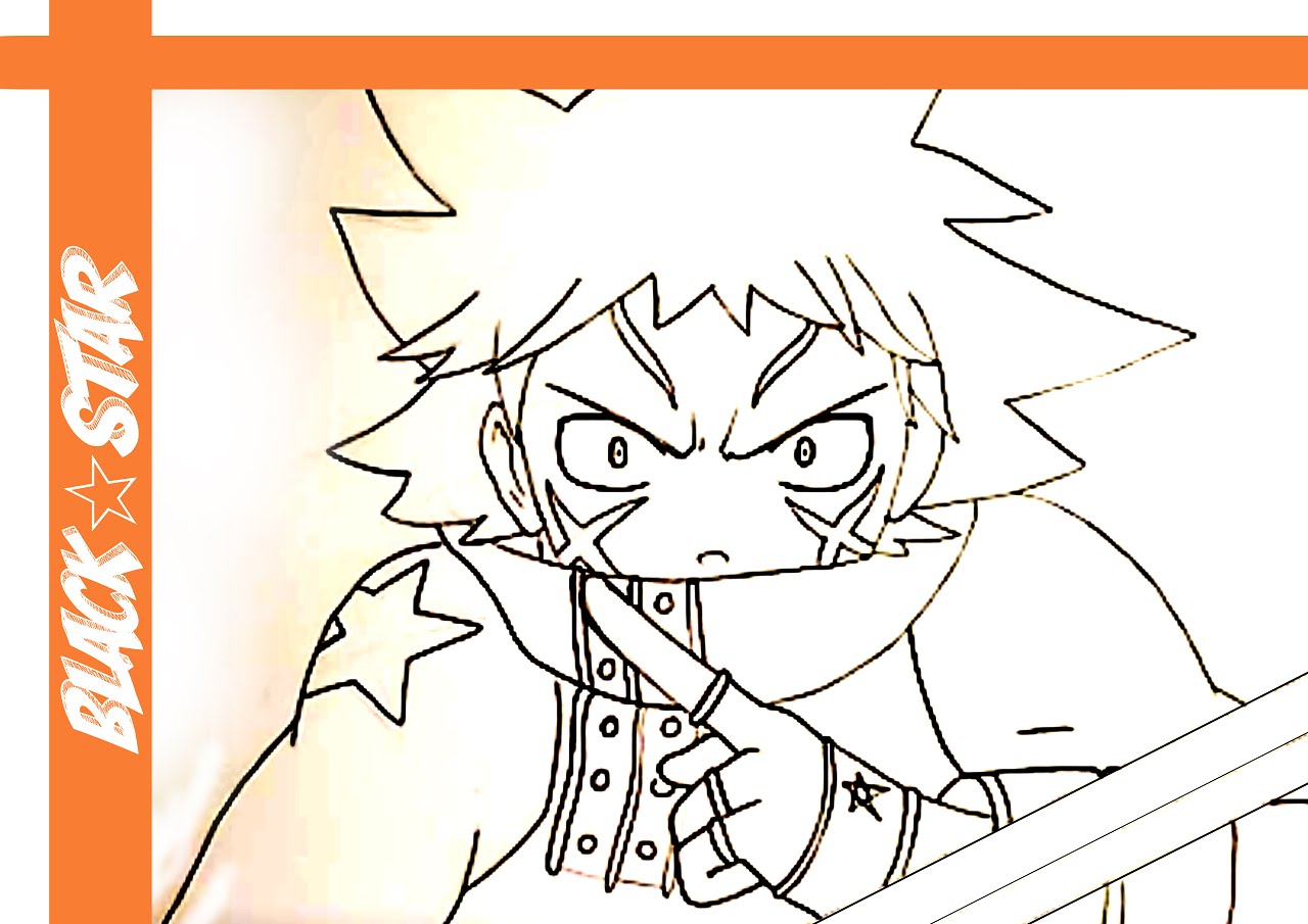 1280x905 Speed Drawing Black Star De Soul Eater (Partie 1 Dessin Et