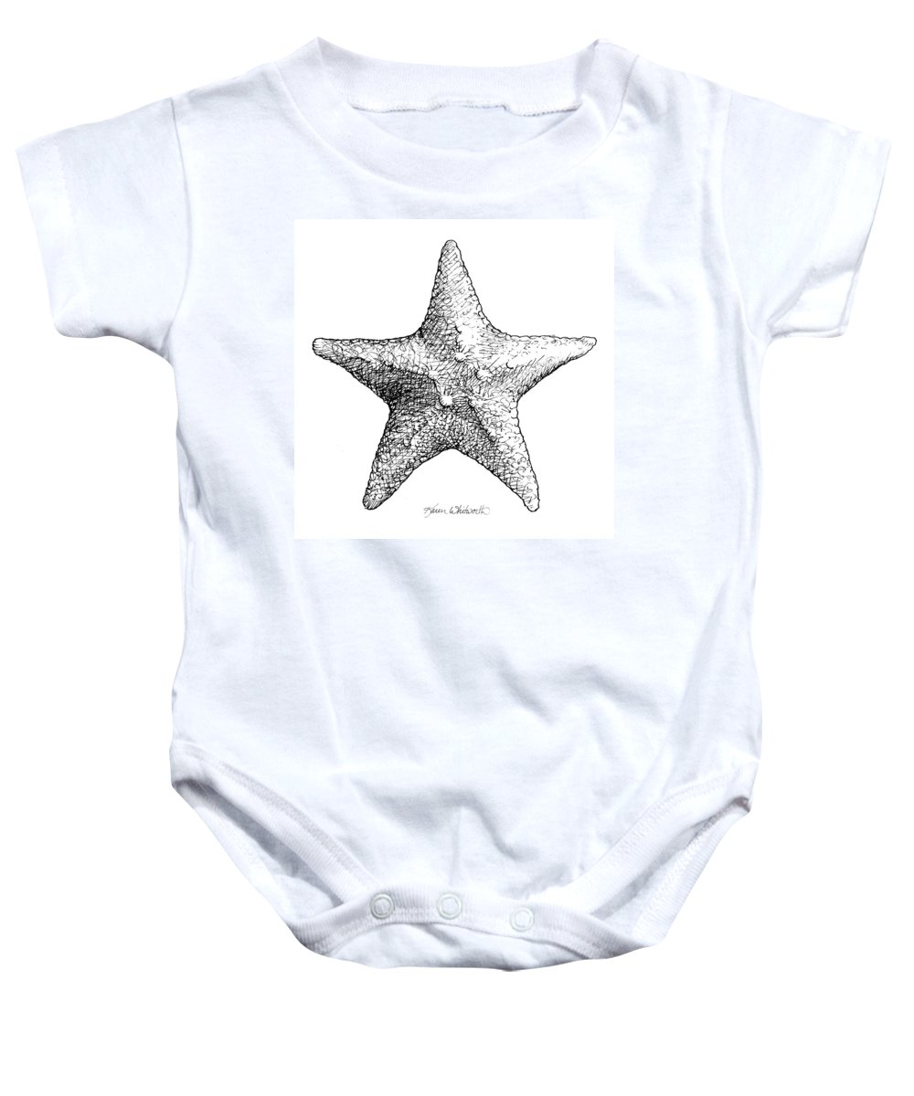 1000x1200 Starfish Drawing Black And White Sea Star Onesie For Sale By Karen