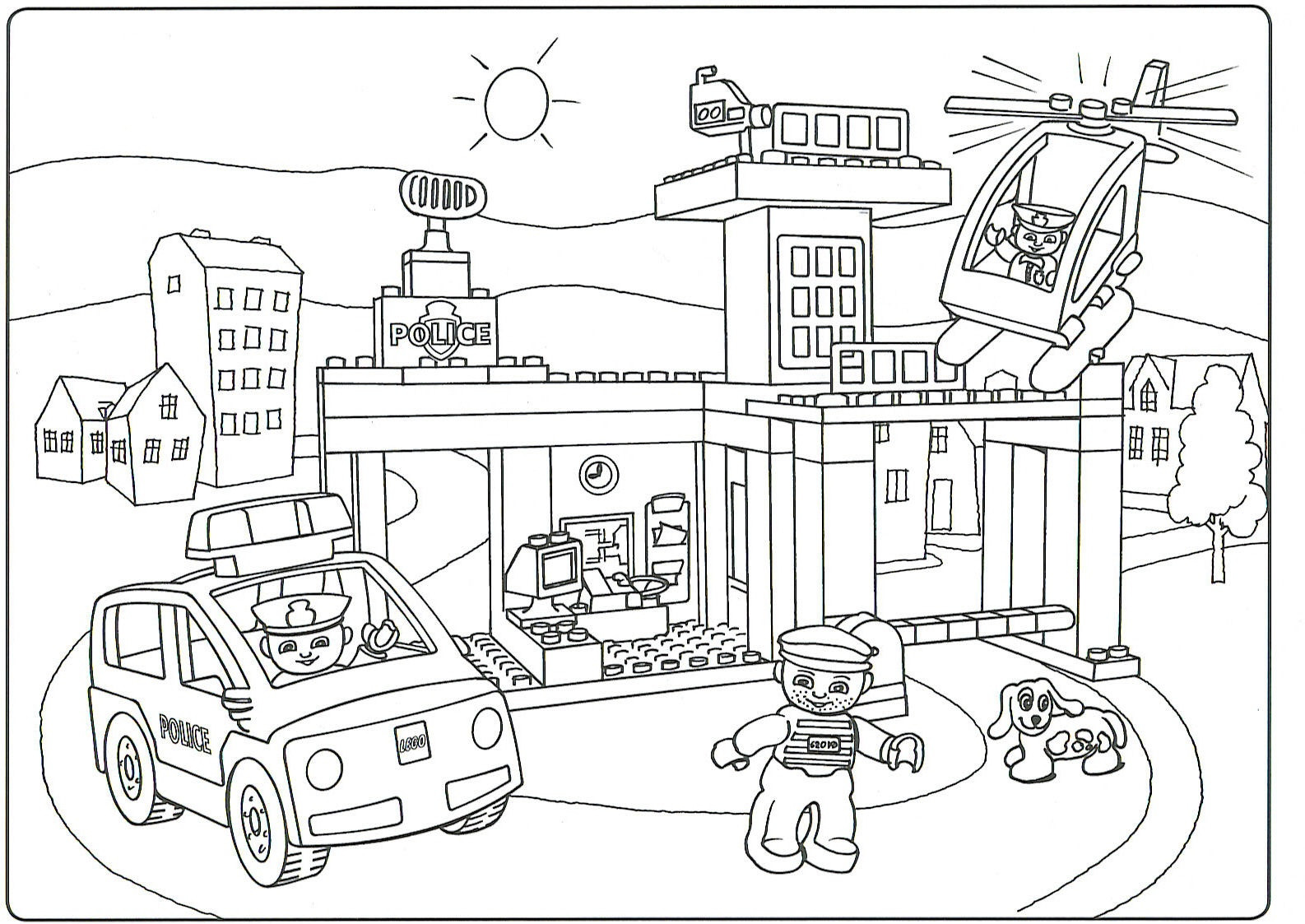 1586x1123 Pioneering Fire Station Coloring Page Lego City Pages