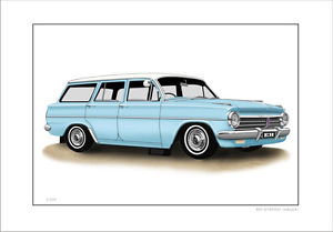 300x209 Holden Eh Station Wagon Limited Edition Car Drawing Print ( 7 Car