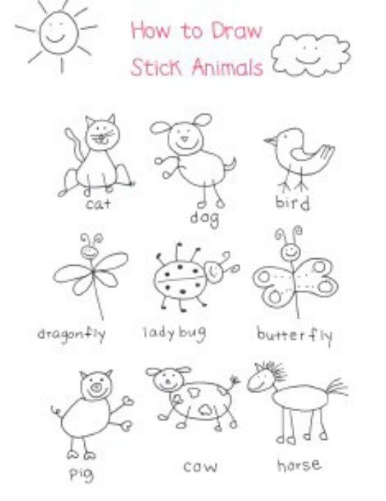 555x720 Stick Figure Animals Drawing Amp Art Stick Figure