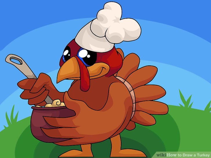 728x546 5 Ways To Draw A Turkey Step By Step