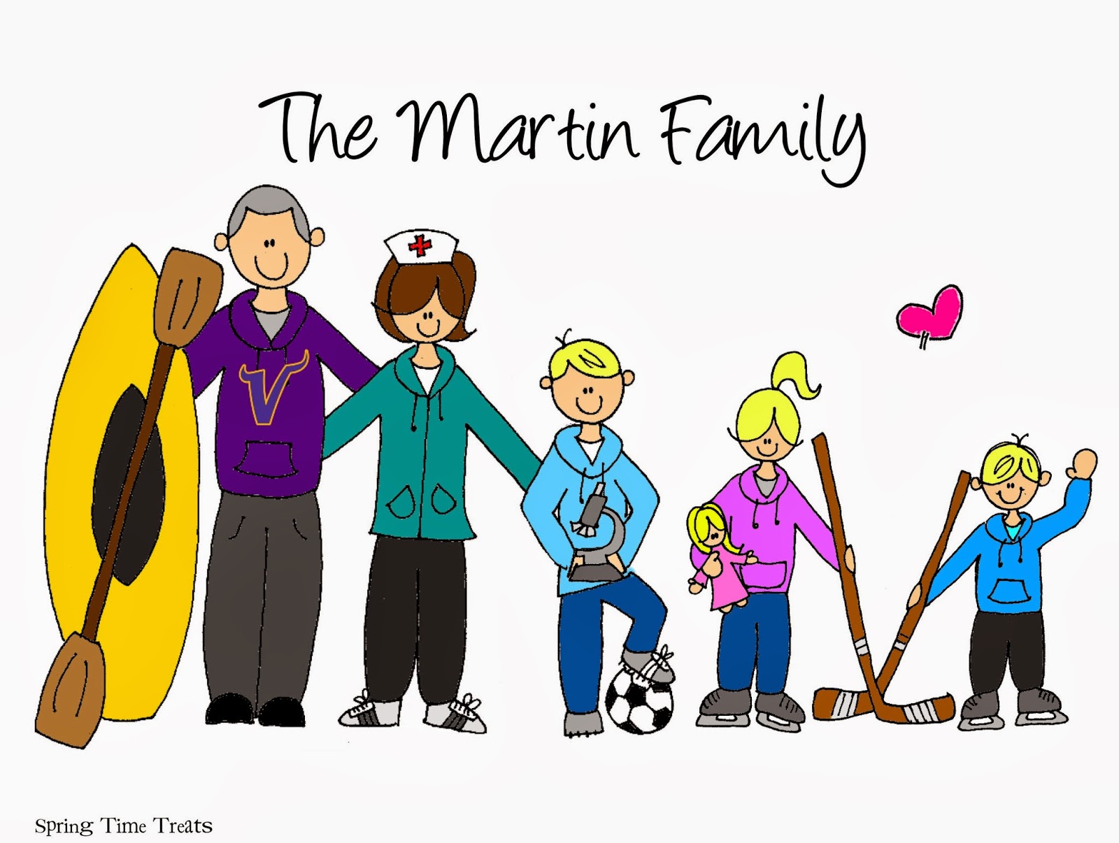 1600x1206 Spring Time Treats Custom Family Stick Figure Pictures